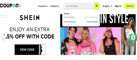 Search Mr Mandoob Coupon