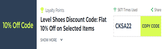 Level Shoes Code