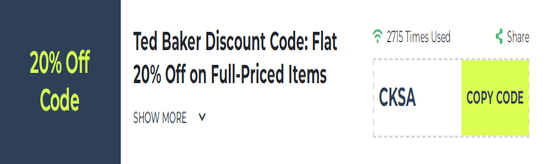 Copy Ted Baker Promo Code